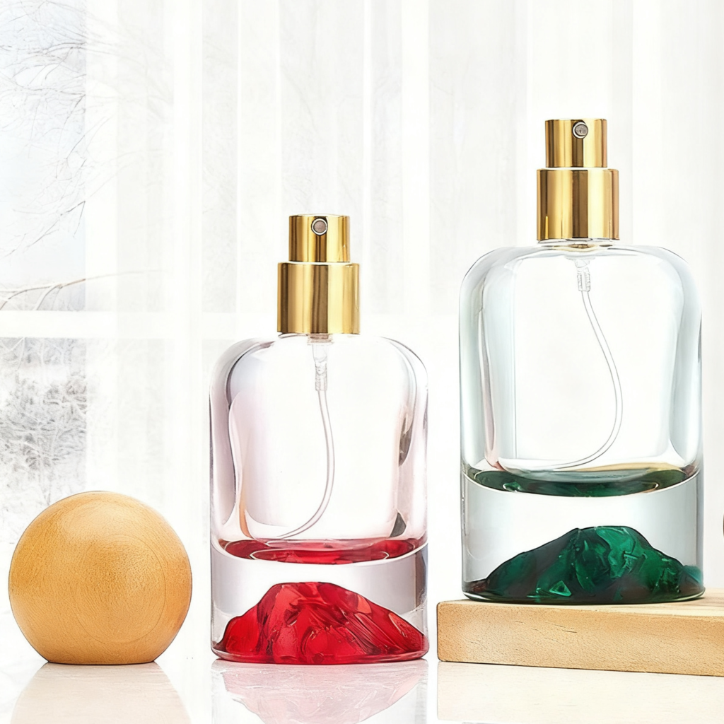 Frasco de perfume de vidrio volcánico