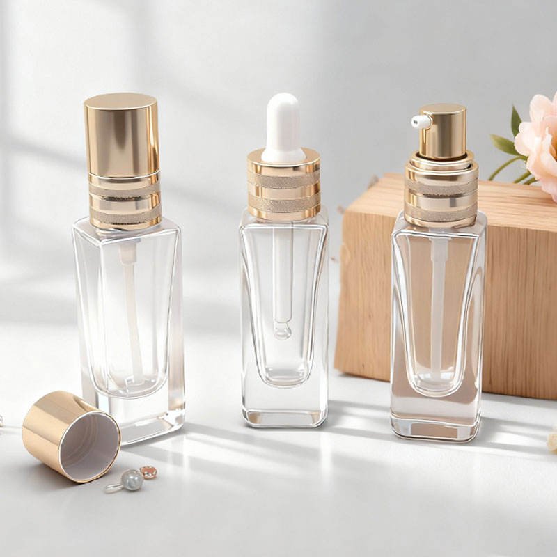 Flacone contagocce in vetro per oli essenziali da 25 ml per la cura della pelle e l'aromaterapia