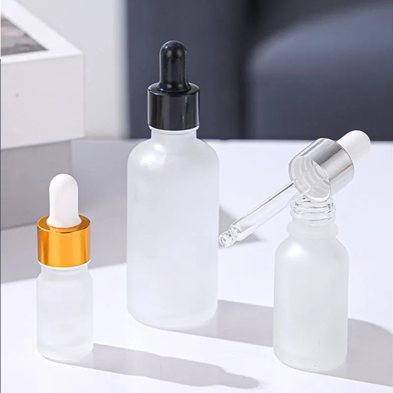 H882d2b405b0b41a4a310a25d9f85ab28 Матовые стеклянные цилиндрические бутылки-капельницы для эфирных масел