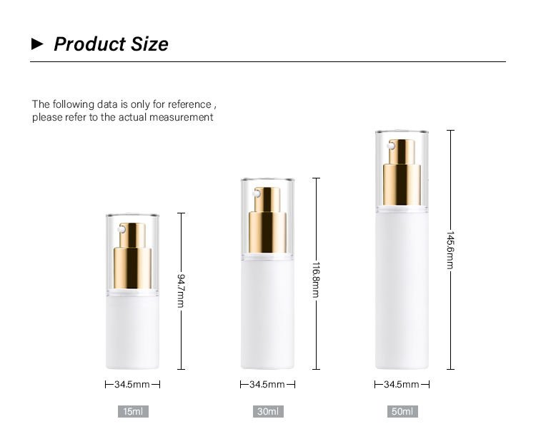 Plastic vacuum pump bottles for perfumes and lotions