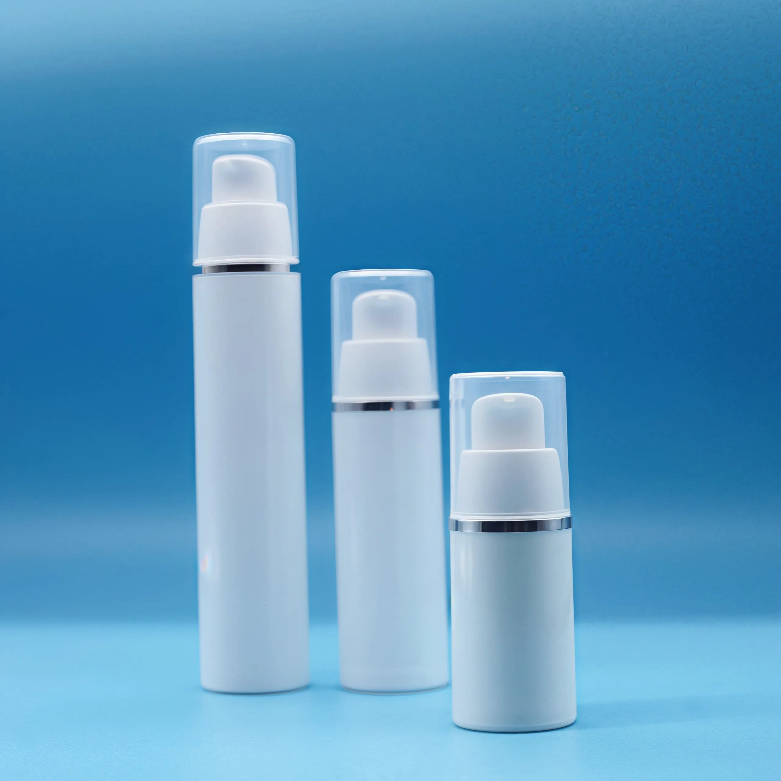H3a2bc53023f9468fa2afc7035eb924e7 15ml 30ml 50ml White Round Plastic PP Empty Lotion Airless Pump Bottle