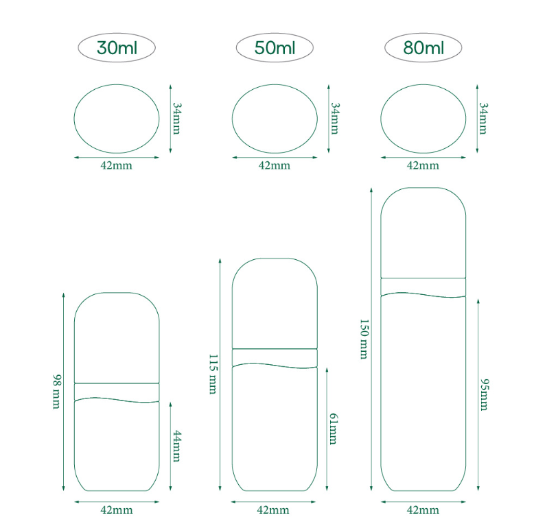 Flacon pulvérisateur de luxe à fond rond pour capsules