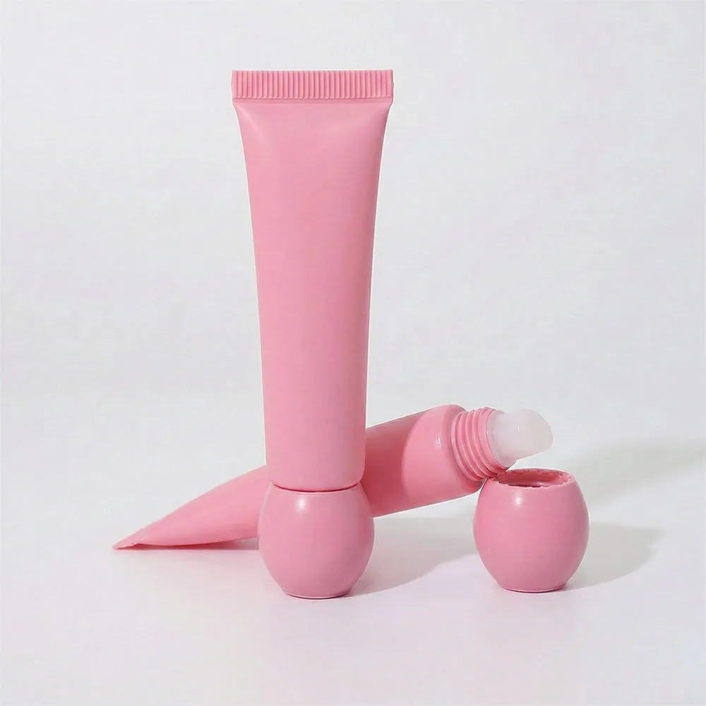 H548f3d564d3140ac9f539833f40cb8c Высококачественный косметический пластиковый сжимать блеск для губ трубки бальзам для губ с сферической крышкой винт