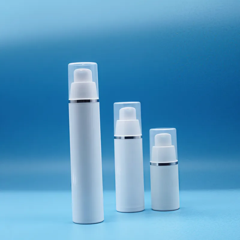 H76c0f979729f4df5ae794855a5ec401 15ml 30ml 50ml White Round Plastic PP Empty Lotion Airless Pump Bottle