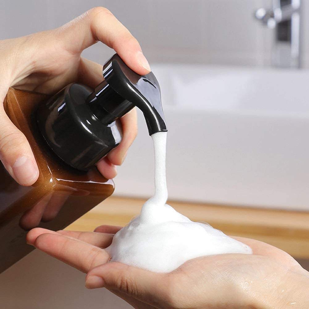 Square Amber Refillable Plastic Foam Pump Bottle