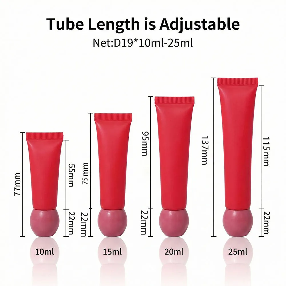 Высококачественный косметический пластиковый сжимать блеск для губ трубки бальзам для губ с сферической крышкой винт