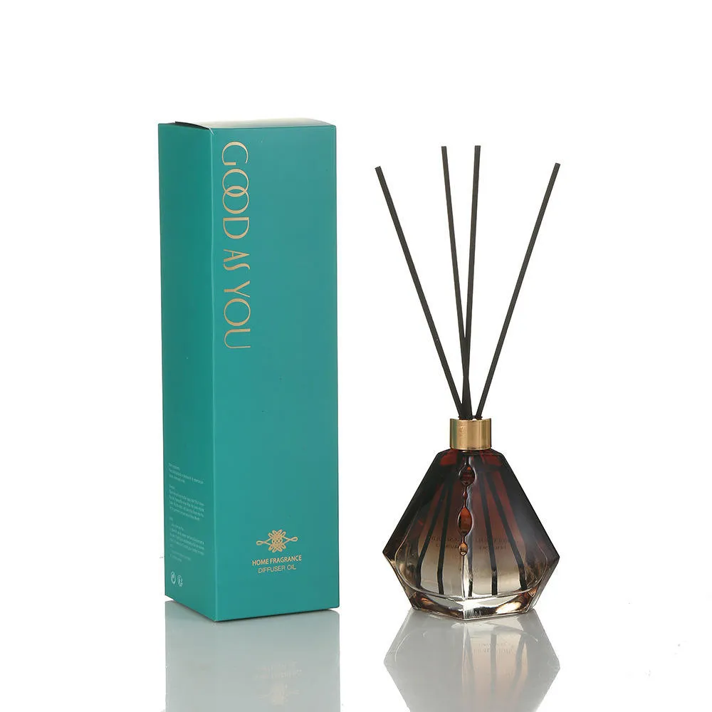Luxury Diamond Shape Glass Bottle Fragrance Reed Aroma Diffuser 100ML