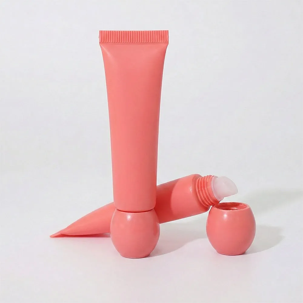 Высококачественный косметический пластиковый сжимать блеск для губ трубки бальзам для губ с сферической крышкой винт