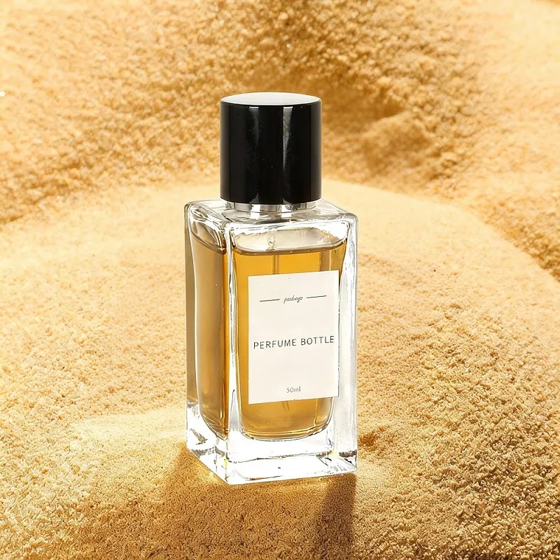 H02eae6430e384edb8afde51473a Custom Luxury Refillable square Glass Perfume Bottle Wooden Lid Cap 30ml 50ml 100ml