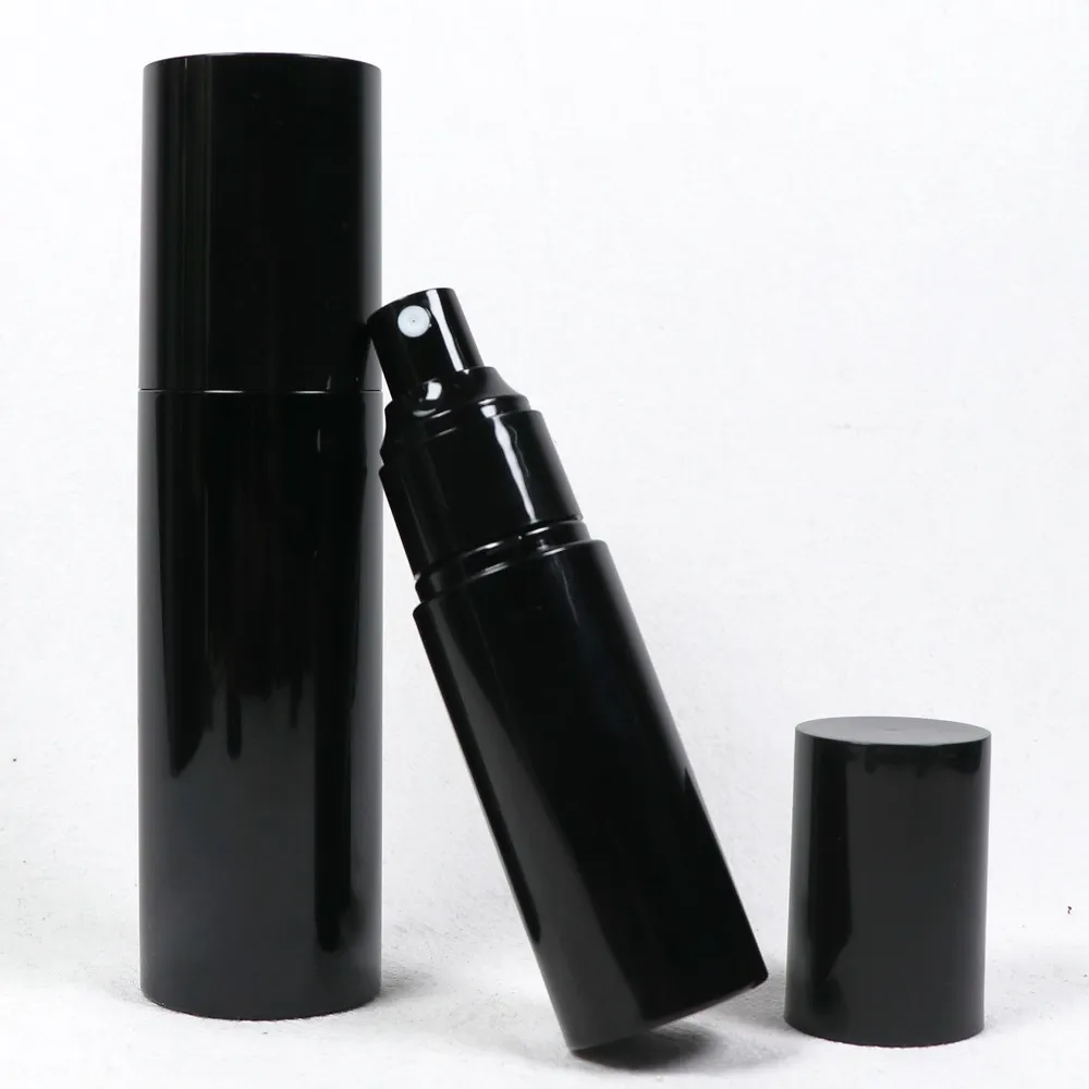 Luxury PET Black Cosmetic Spray Bottles with Lid 50ml 100ml 120ml