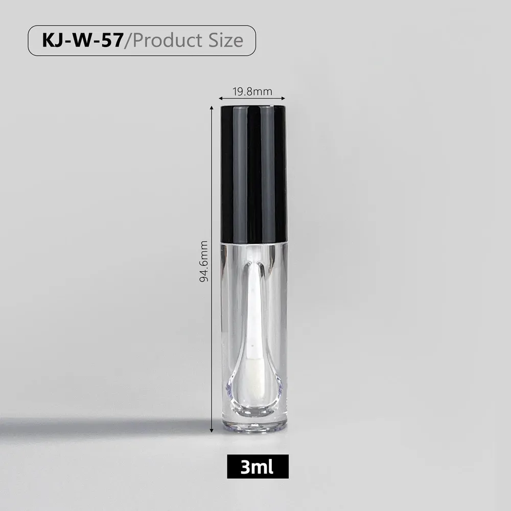 Hot Sale 3ml Black White Custom Printed Lip Gloss Tubes