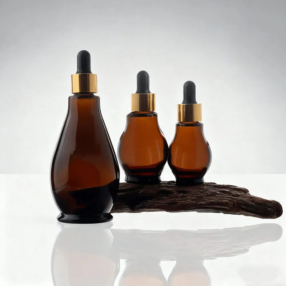 豪華な涙型プレミアム ガラス エッセンシャルオイル ボトル スポイト 15ml-100ml