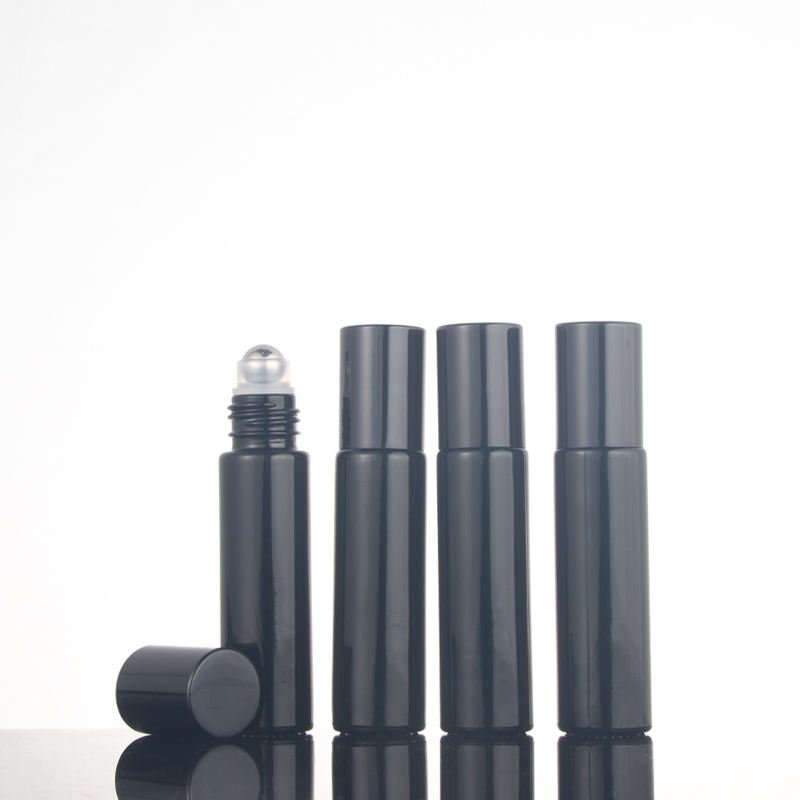 Black Essential Oil Roller Roll-On Glass Bottle 10ml