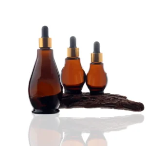 Luxury Teardrop Shaped Premium Glass Essential Oil Bottles with Dropper 15ml-100ml