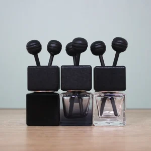 Matte Black Square Glass Car Perfume Bottle 8ml