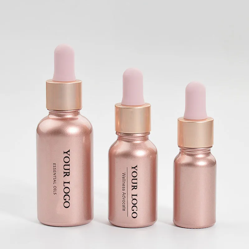 空のゴールドエッセンシャルオイルガラスボトル スポイト付き 10ml 20ml 30ml 50ml