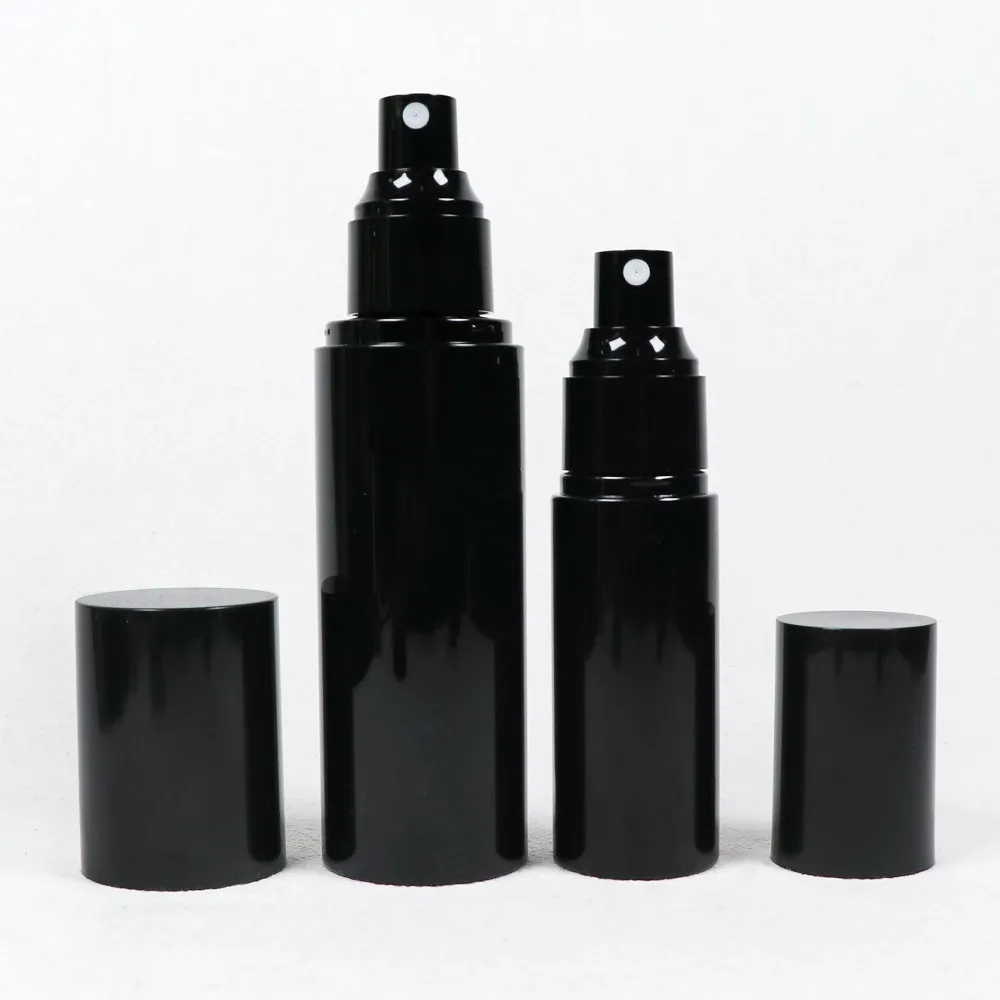 Luxury PET Black Cosmetic Spray Bottles with Lid 50ml 100ml 120ml