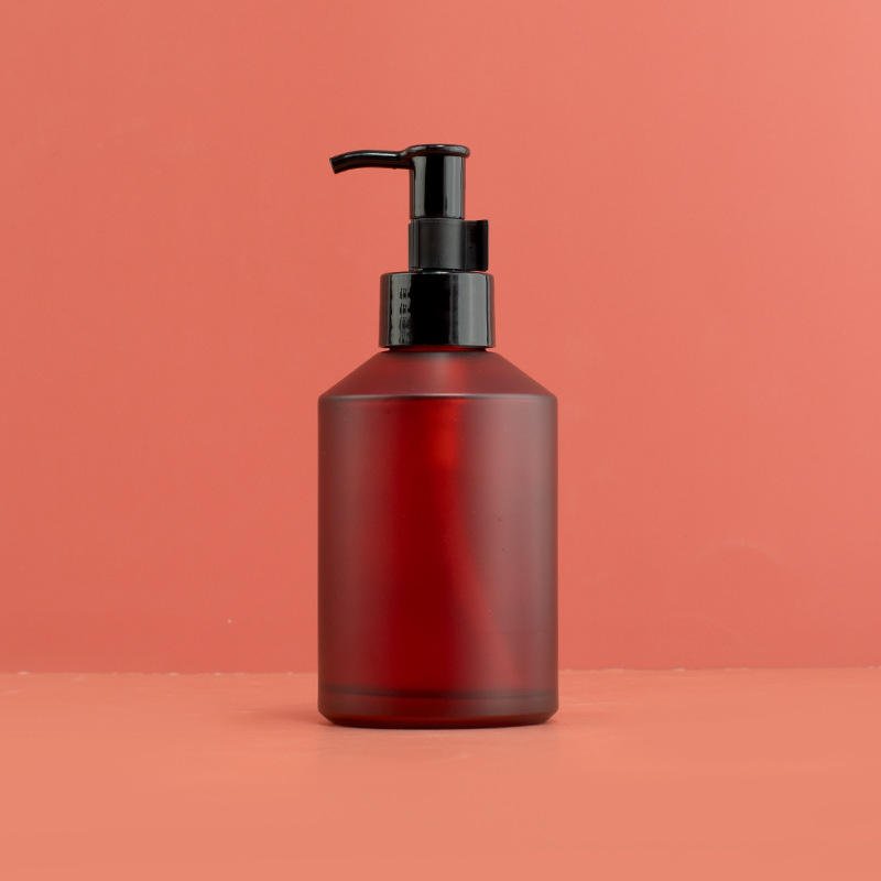 Pressing Empty Glass Essential Oil Lotion Pump Bottle