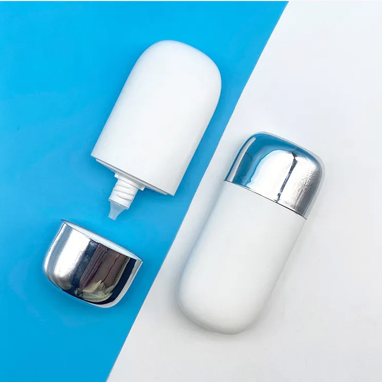 Botella de plástico personalizada de PE para loción protectora solar, de 50 ml