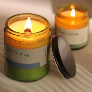 Luxury Hand-Blown Glass Soy Candle Jar