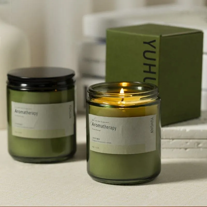 Luxury Hand-Blown Glass Soy Candle Jar