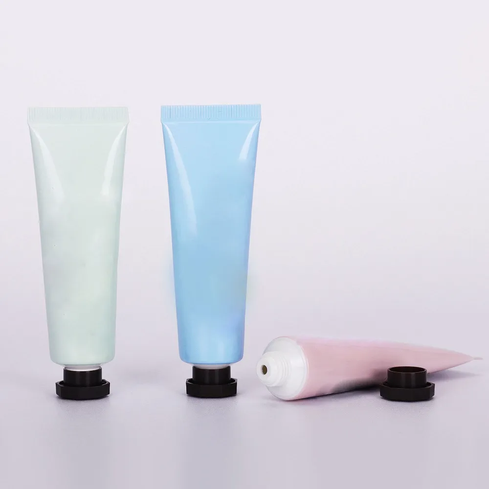 직경 25mm 알루미늄-PE 핸드 크림 튜브 (압착식, 팔각형 나사식 뚜껑 포함), 20ml-50ml