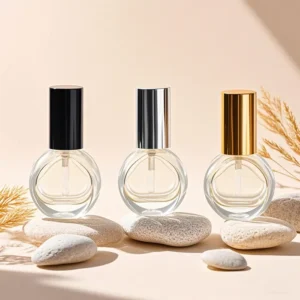 맞춤 색상 및 로고 적용 원형 미니 유리 향수병 10ml/15ml