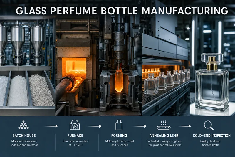 ガラス製香水瓶の製造工程