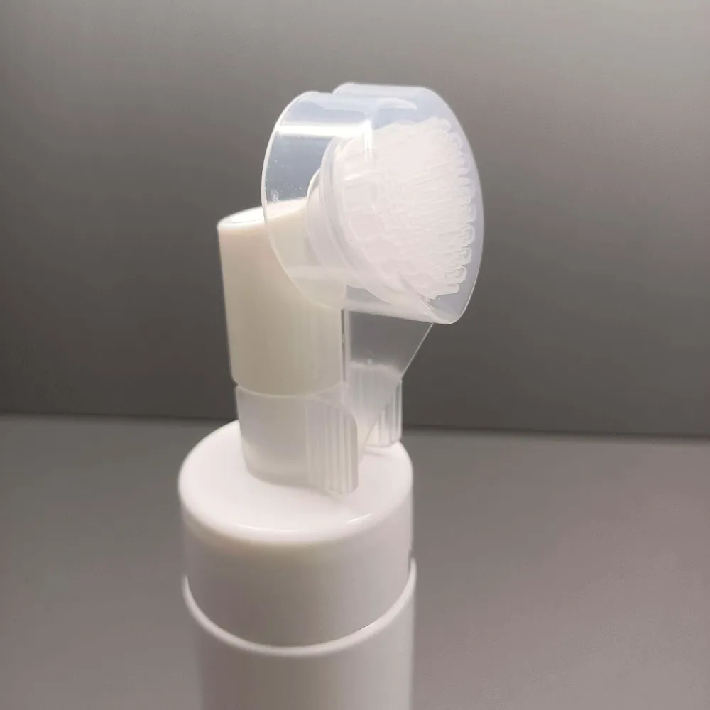 H21e7244fd5ac4a3f909bc5715c2 Botella recargable de 100 ml con dosificador de espuma limpiadora para el rostro, de PET blanco con cuello de 42