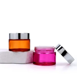 Tarro de vidrio cosmético para crema facial y suero, 50 g