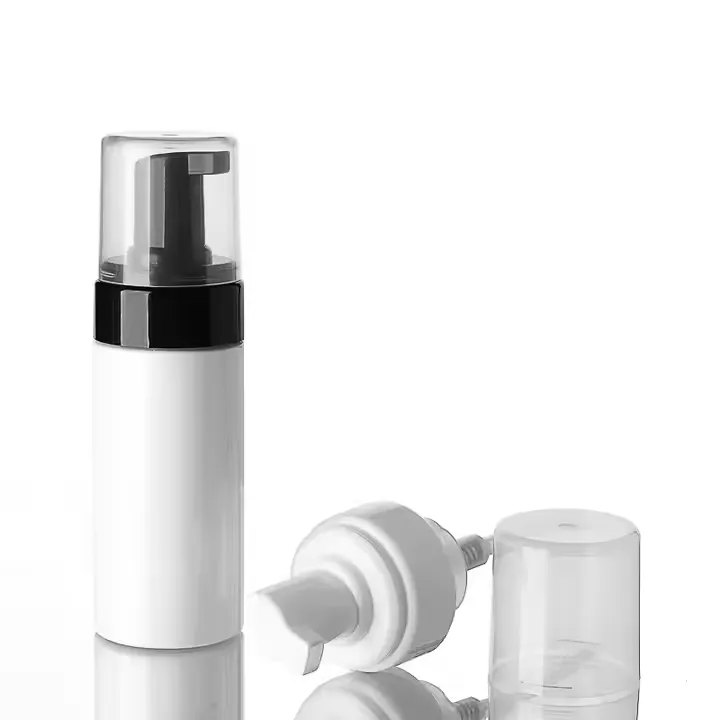 Botella con bomba de espuma de PET con hombros planos personalizada, de 150 ml/200 ml