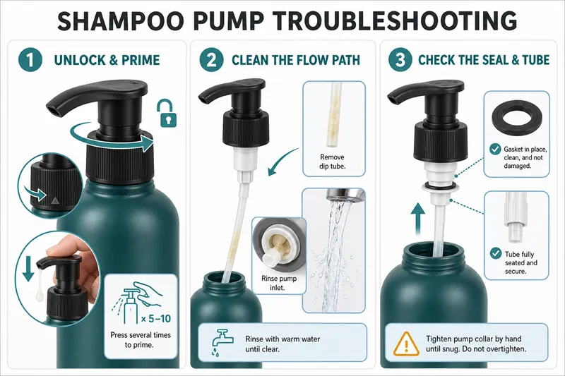 Comment réparer la pompe d'un flacon de shampoing qui ne fonctionne plus
