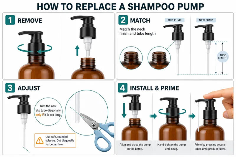 Comment réparer la pompe d'un flacon de shampoing qui ne fonctionne plus