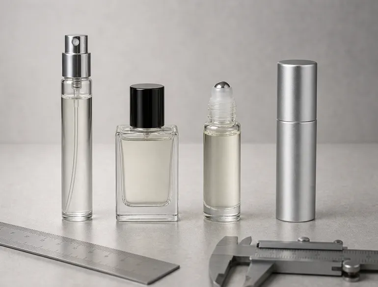 Tamaño en cm de un frasco de perfume de 10 ml