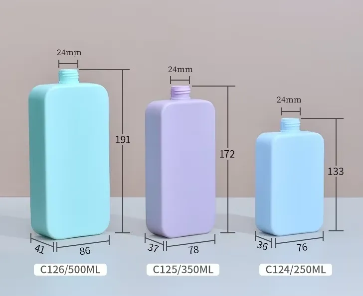 Luxury Square Plastic Lotion Shampoo Pump Bottle 500ml