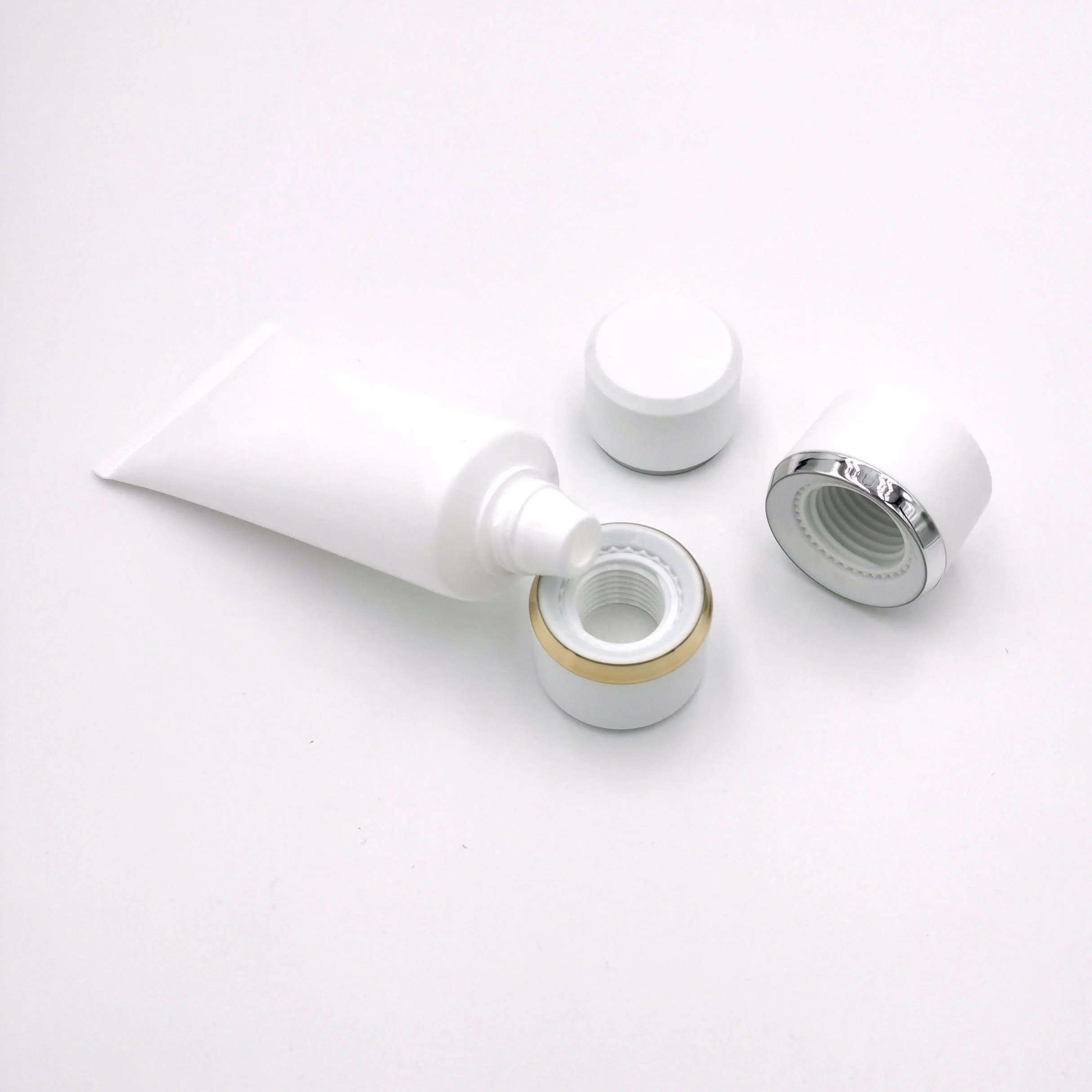 Custom white empty plastic squeeze tubes for eye cream and hand cream