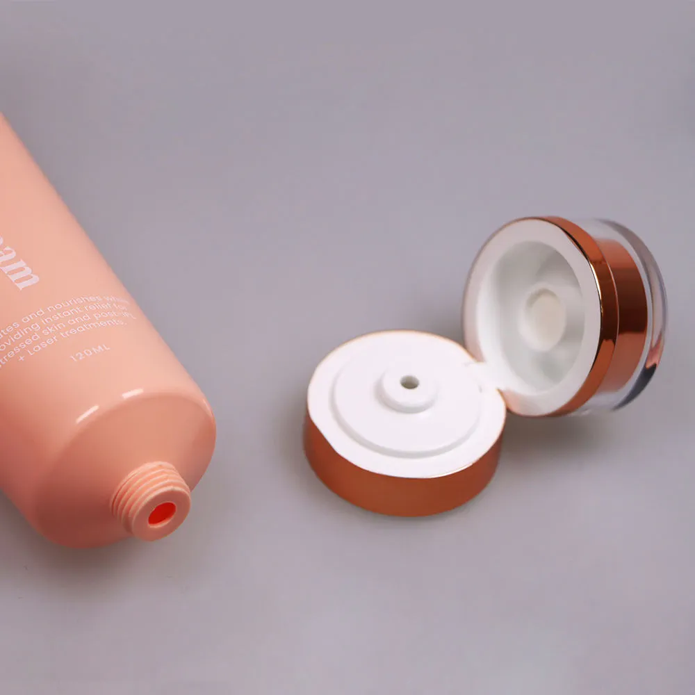 H24db2d08ed6044e9bd2 100ml 200ml Custom Soft Empty Cosmetic Squeeze Tubes Skincare Facial Cleanser Cream Packaging Tube