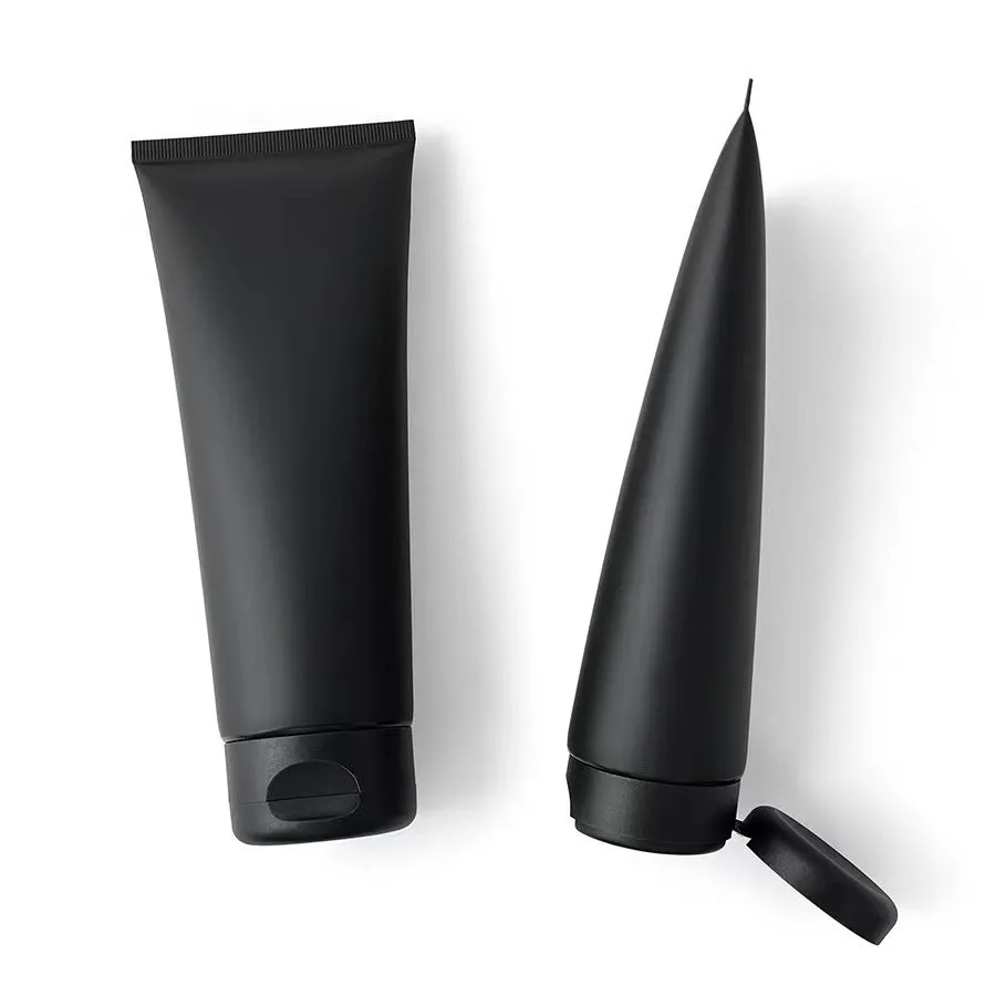 Black matte Plastic Empty Facial Cleanser Squeeze Lotion Tube 200ml