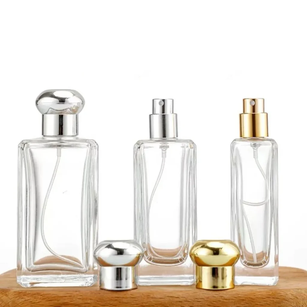 Frasco de perfume de lujo, vacío, transparente, con pulverizador a presión, de 30 ml, 50 ml y 100 ml