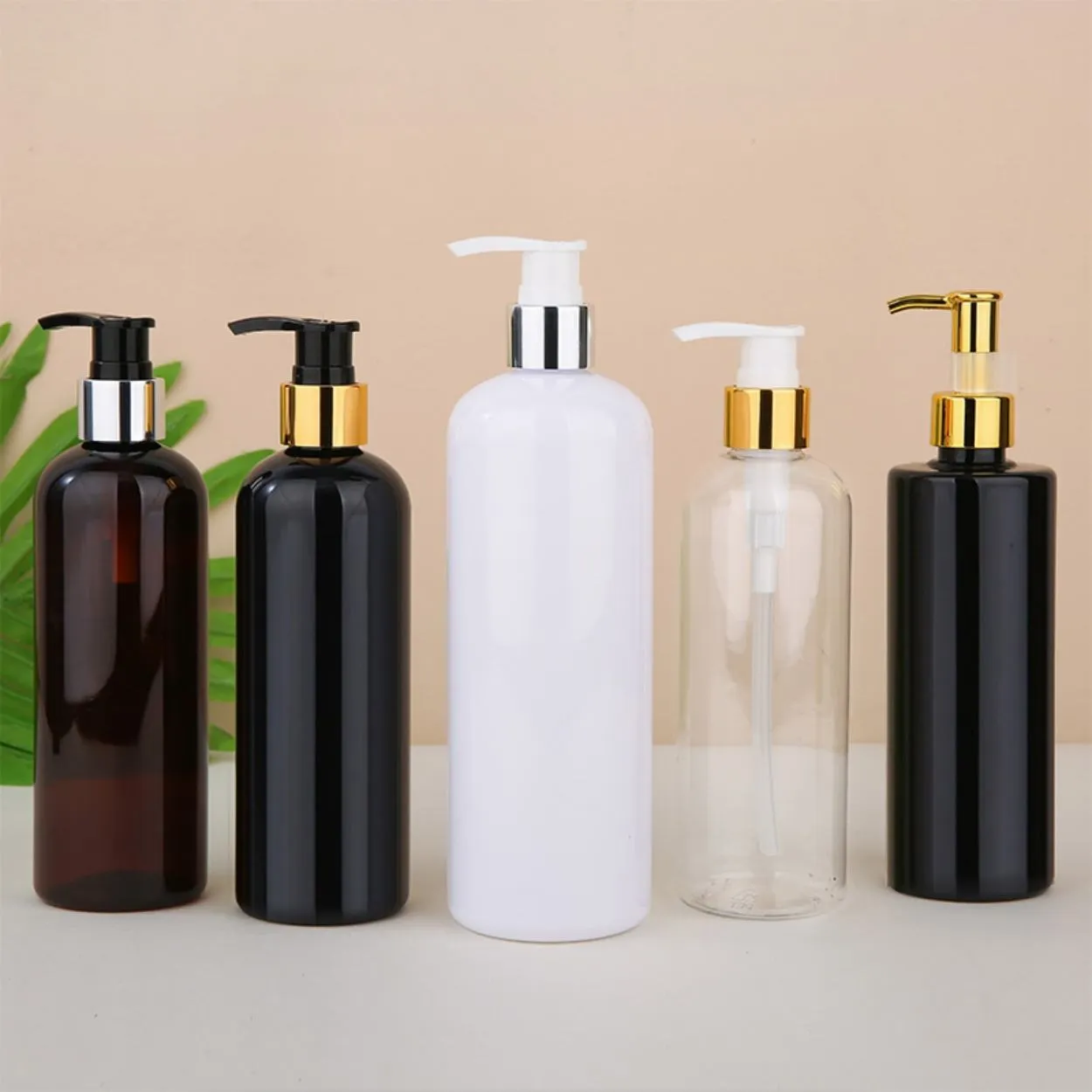 Plastic Gold Disc Cap Press Pump Shampoo Bottles 150/250/300ml