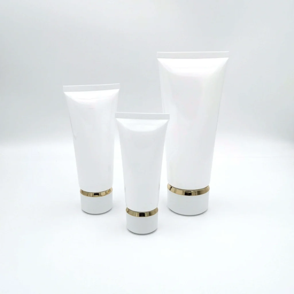 Custom white empty plastic squeeze tubes for eye cream and hand cream