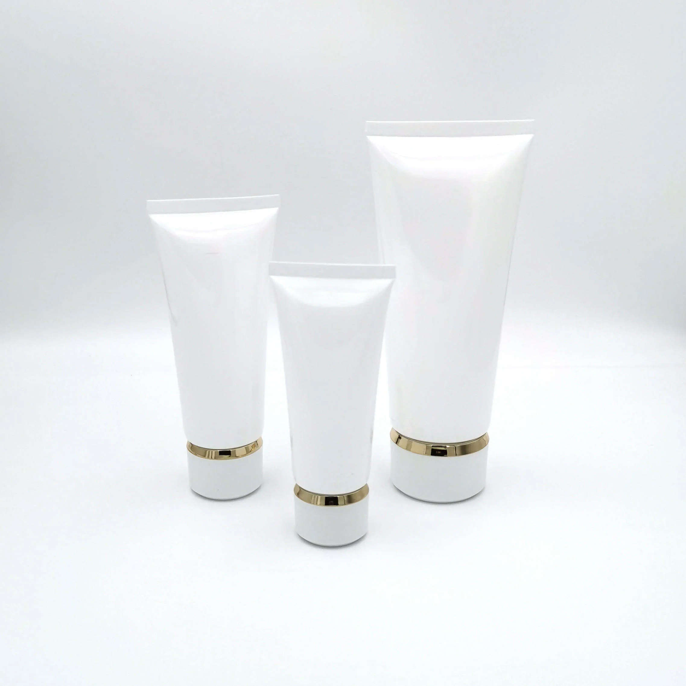 Custom white empty plastic squeeze tubes for eye cream and hand cream