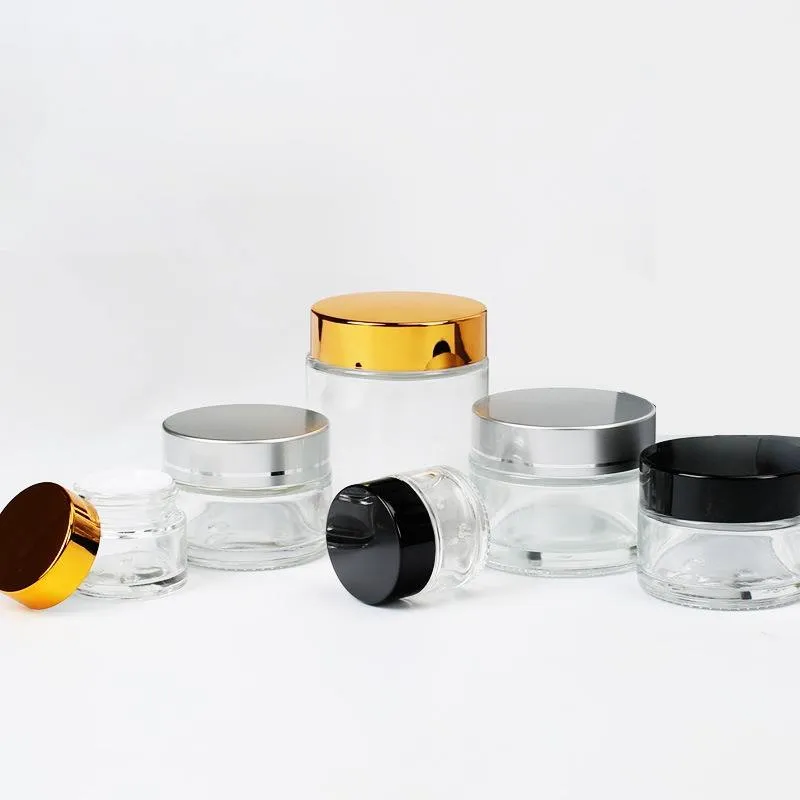 He77d6dab5d9e42548ee197876c High Quality Empty Brown Frosted Glass Face Cream Jar 30g 50g With Gold Cap