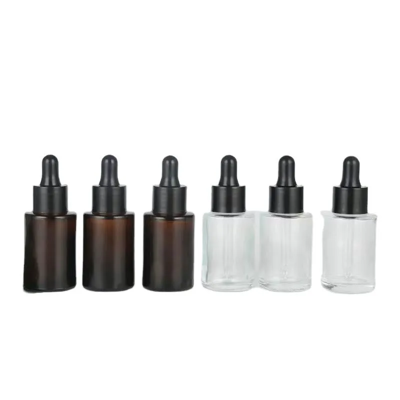 Hfe3af062b21f45018ae07e417348 Frasco de vidrio para suero con gotero, blanco esmerilado y hombro plano, de 10 ml, 30 ml, 50 ml, 60 ml, 80 ml y 100 ml