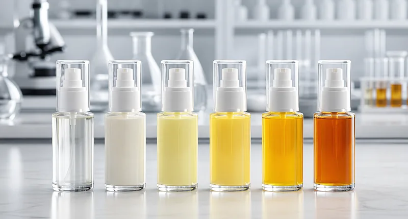 ¿Por qué se decoloran las fórmulas cosméticas en el frasco?