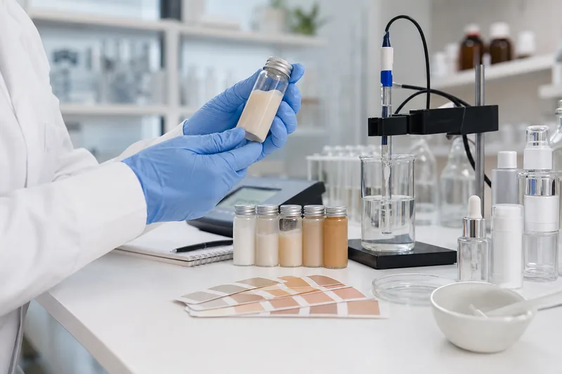 ¿Por qué se decoloran las fórmulas cosméticas en el frasco?