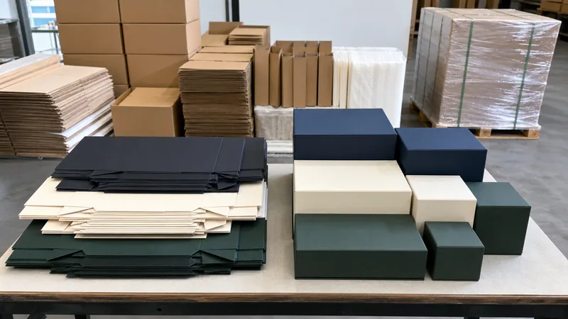 Cajas de regalo plegables en paquete plano frente a cajas rígidas ya ensambladas para la planificación del transporte de exportación