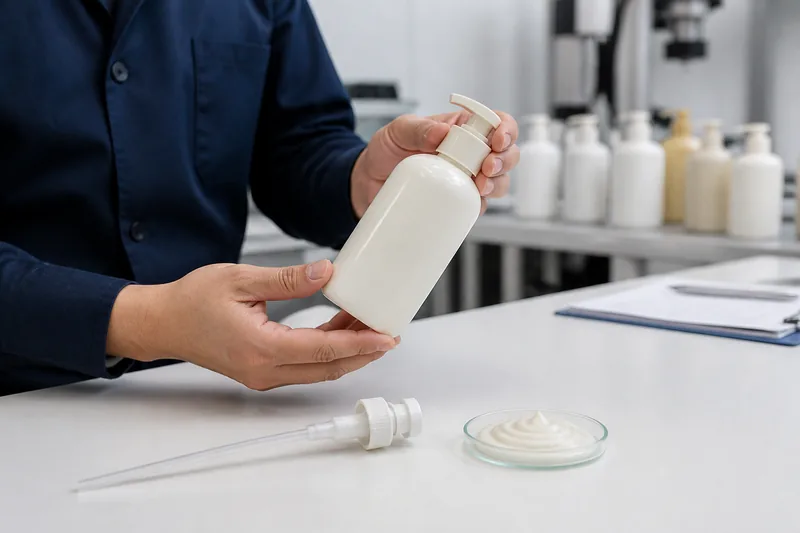 Richtwert für die Fördermenge der Lotionspumpe pro Hub: 0,5–2,0 ml