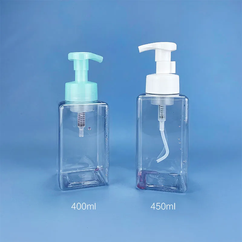 Botella cuadrada de espuma de PET (apta para jabón de manos y gel de baño)
