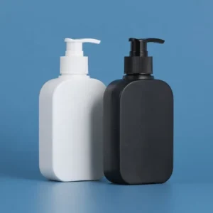 Luxury Hdpe Flat Square Plastic Shampoo Pump Bottle with Logo 8oz